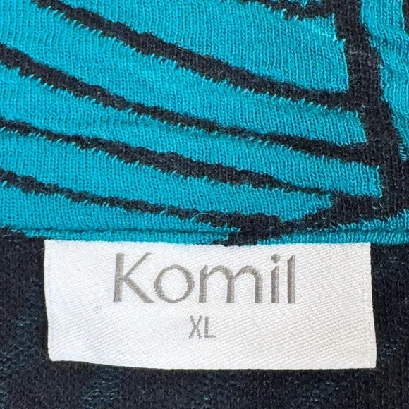 Komil Teal Green Black Sweater Womens XL Lagenlook Oversized Slouchy Artsy - Picture 10 of 10